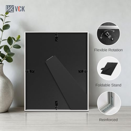 Image of VCK 8x10 Picture Frame Silver Metal, Real Glass, 5x7 Mat, 6 Pack, for Arts