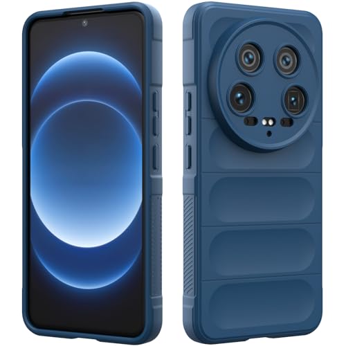 RIIMUHIR Funda Silicona Compatible con Xiaomi 14 Ultra 5G, Protectora de Cuerpo Completo, Antigolpes Carcasa, Protección Lente Cámara, Tacto Suave y Sedoso Caso (Azul Oscuro)