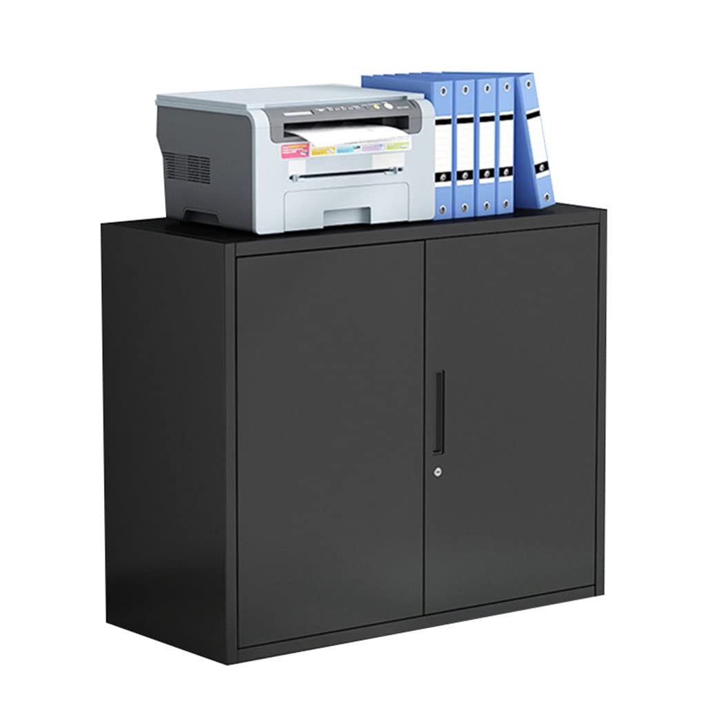 Aioneer A1 Black Lockable Under Desk Filing Cabinet With Adjustable Partition Height Steel Lockers Secure Storage Solution For Office Organization-90X40x76cm