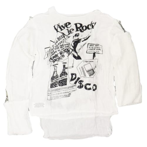 [666] [�Z�f�B�V���i���[�Y] STM0017 MUSLIN TOP L/S VIVE LE ROCK ���X�����g�b�v �K�[�[�V���c ���� �z���C�g M