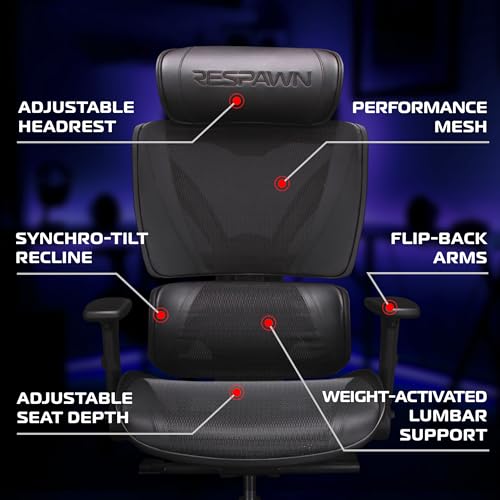 Image of Respawn Specter Ergonomic Mesh Office Chair with Headrest & Lumbar