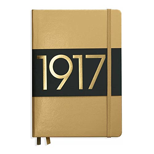 LEUCHTTURM1917 Metallic Special Edition - Medium A5 Dotted Hardcover Notebook (Gold) - 251 Numbered Pages