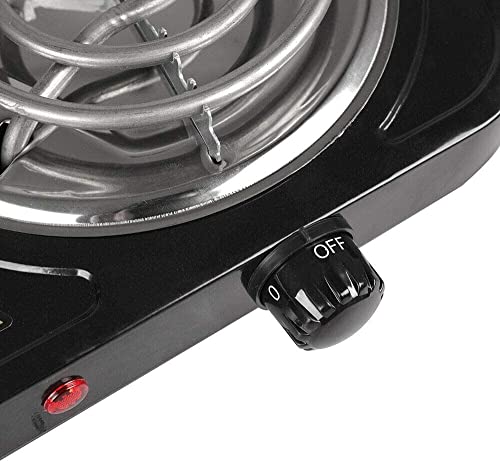 Timoau Double Countertop Portable Small Buffet Coiled, 2000W Electric Hot Burner Stainless Steel Electric Stove with 5 Level Temperature Control, Camping&Cooking (Double Coil Burner)
