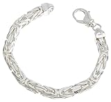incl. Geschenkverpackung Massives Königskette Armband 8mm Breite - 925 Silber, Länge 21cm