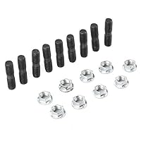M10X1,25 Bolzen Auspuffkrümmerbolzen Edelstahl 9-teiliges M10X1,25 Bolzen Sicherungsmuttern-Kit Auto-Fahrzeugzubehör Passend für