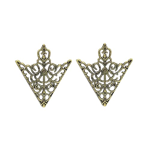 Image of coadipress 2PCS Retro Hollow Triangle Collar Pins Brooch for Men Women Hollow Floral Shirt Suit Clothing Collar Angle Decoration Parts