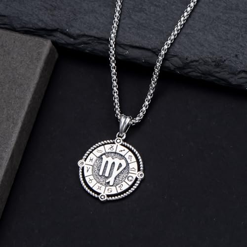 Zodiac Necklace 12 Constellation Horoscope Astrology Pendant Necklace 925 Sterling Silver Zodiac Sign Jewelry Gifts for Men Women4