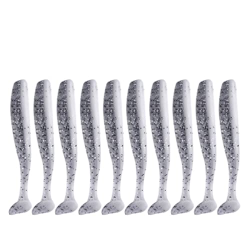 Leurre silicone shad worm souple de 7 à 13 cm MINGSHAN pour la pêche des carnassiers en lot de 50 pcs