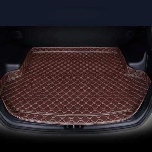 PU Leather Cargo Liner for Audi TT (4-Seater) 4-Seater MK2 2007-2014, Anti-Slip Cargo Tray Liners All Weather Protection Soft Wipeable Non-Slip Backing,Coffee with Beige Trim