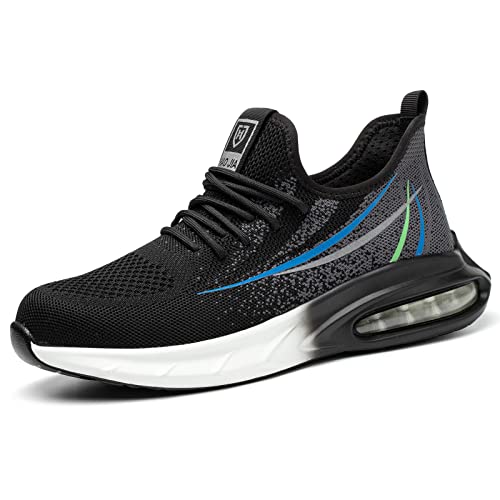 AONETIGER Zapatos de Seguridad para Hombre Mujer Zapatos de Trabajo con Puntera De Acero Ligero Antideslizante Transpirable Zapatillas(Gris,46EU) Cover