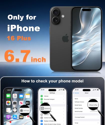 Image of FNTCASE for iPhone 16 Plus Case Black: Compatible with MagSafe