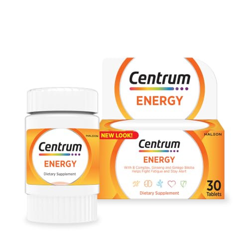 Centrum Energy Multivitamin with Ginseng and Gingko Biloba 30 Tablets