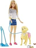 Barbie - A Spasso coi Cuccioli con Cagnolino Che Fa i Bisogni e Accessori, Multicolore, DWJ68