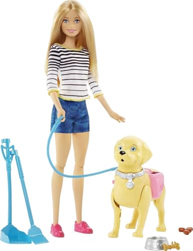 Barbie Walk and Potty Pup with Blonde Doll