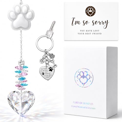Dog Memorial Gifts for Loss of Dog | Suncatcher & Keychain| Loss of Dog Sympathy Gift, Pet...