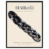 The Hair Edit Marble Link Baguette - Large Black Marble Chain Link Barrette