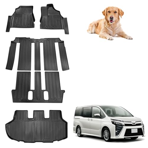 Shvgen 適合対応トヨタ新型NOAH VOXY ESQUIRE ヴォクシーノア 80系フロアマット 防水 (1~3列目)+ラゲッジマット 7人乗り ハイブリッド車 3Dノア ヴォクシー80系 アクセサリー 80ノア 防水マット2014年1月-現行 消臭