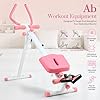 Rowing Machines for Home Gym, Multi-Functional Rower Machine Adjustable Handrail Ab Trainer Machine, Max Bearing 120kg, Folding AB Workout Machines, with Resistant Bands