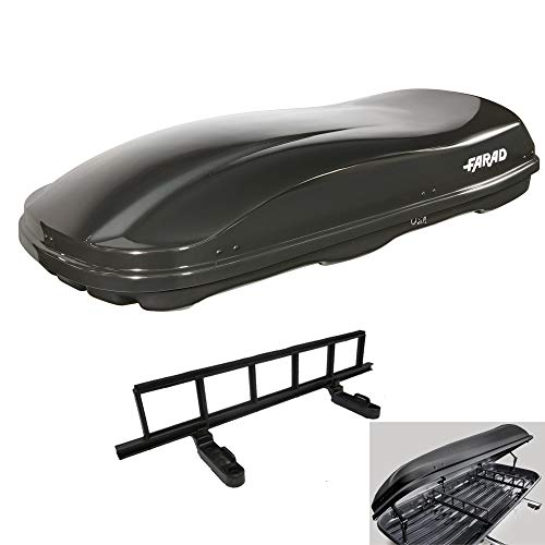 Preisvergleich Produktbild FARAD Dachbox Marlin 680L schwarz metallic + Skiträger