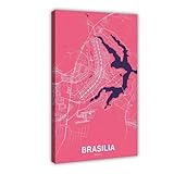 QIENAZIO Brasilia Brasilia Poster, farbenfroher Stadtdruck, 