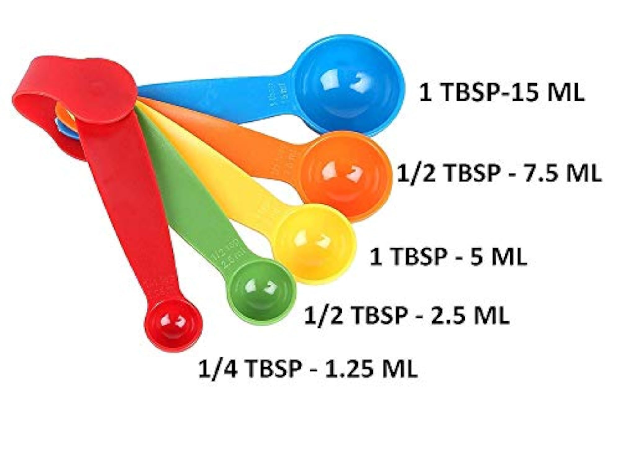 Measuring Spoons with Locking Ring, 5pc Set