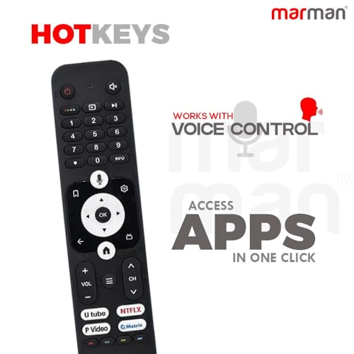 Image of marman Compatible with Haier Google Tv Remote Control Model HTR-U31 Suitable for LE32K800GT LE43K800UGT LE50K800UGT LE55K800UGT LE65K800UGT Television with Voice Command - Pairing Must!