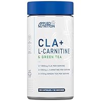Applied Nutrition CLA + L-Carnitin 100 Kapseln mit Grüntee – Veganes Supplement mit L-Carnitin, CLA und Grüntee für den Alltag