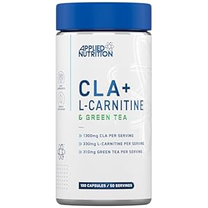 Applied Nutrition CLA + L-Carnitine & Green Tea – Fat Burner for Weight Loss, Energy & Metabolism Support (100 Capsules / 50 Servings)