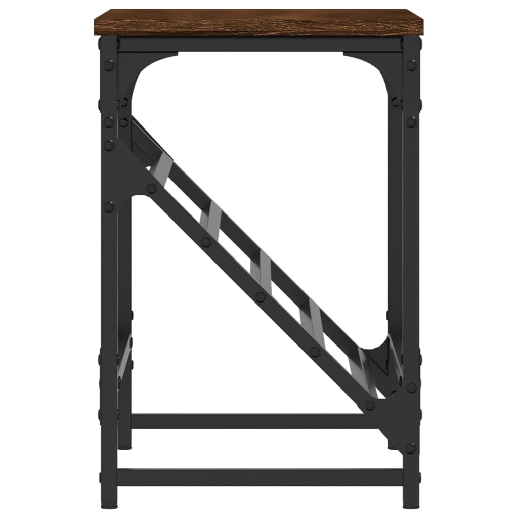 Regał na buty 60x30x45 cm drewno drewno brązowy kolor dębu | Czarna stalowa rama malowana proszkowo, skośna półka, solidny blat do torby i dekoracji