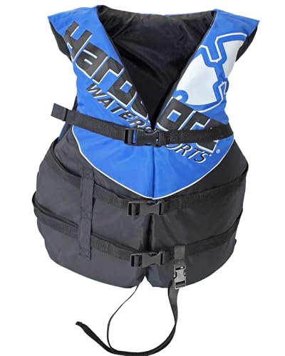 Hardcore USCG Type III Life Jacket PFD for Adults & Kids | Durable, Comfortable Ski Vest with Leg Strap for Watersports, Boating, Tubing & Enhanced Safety on The Water Blue (.Adult Universal) -  SPORT DIMENSION INC, DBA BODY GLOVE WETSUIT CO, DBA, 85224+2387