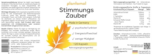 120 Johanniskraut Kapseln hochdosiert - 1000mg Johanniskraut-Extrakt mit GABA & L-Tryptophan - pflanzlicher Stimmungsaufheller hochdosiert - Stimmungszauber - 3 Monatsvorrat