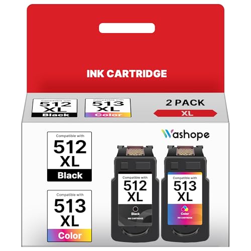 512XL 513XL Cartuchos de impresora 512 513 XL Multipack PG512 CL513 Cartuchos de repuesto compatibles con Canon PG-512 CL-513 para Canon Pixma MP230 MP495 MP240 MP250 MP280 MX340 IP2700 (negro y color