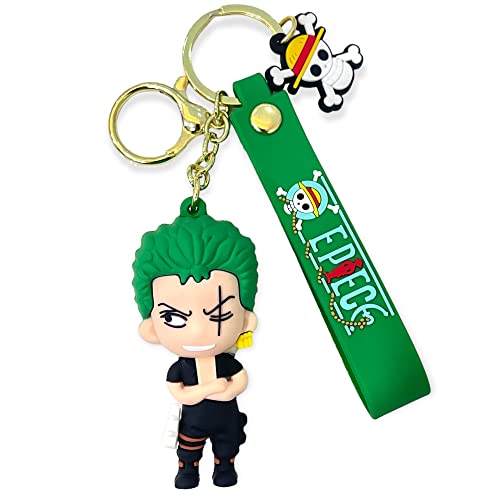 Image of AUGEN Rorona Zoro One Piece Action Figure Keychain Limited Edition for Car, Decoration, Cake, Office Desk & Study Table (Pack of 1)