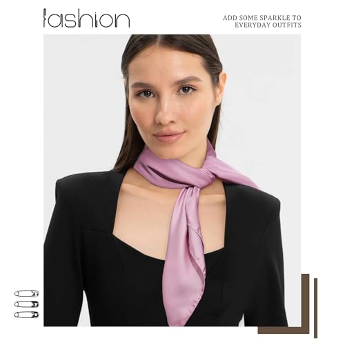 HAIMEIKANG 27.56” Chiffon Square Scarves for Women Soild Color Neck Scarf Vintage Hair Scarf Costume Bandana2