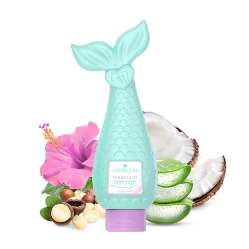 Glimmer Wish Mermaid Kids Conditioner, Paraben and Sulfate Free Conditioner for Strong and Smooth Hair, Kids Hair Care, Tropical Beach Scent, 12 Fl Oz