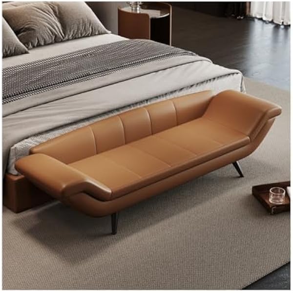 Sypialnia Włoski lekki luksusowy stołek na koniec łóżka, nocny do sypialni, minimalistyczny stolik, długi sofy Ławka(Orange)