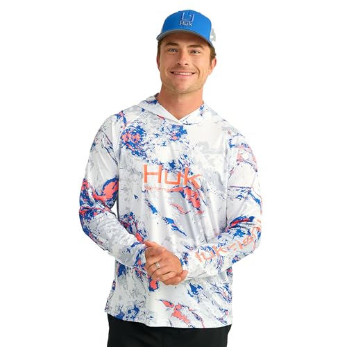 Chemise Homme HUK Pursuit Pattern Crew Sleeve T-Shirt de Performance pour Pêche et Sport