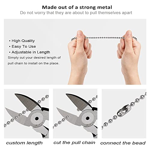 Ceiling Fan Pull Chain 12 Inch Wooden Pull Chain Extension Fan Chain Extender Ceiling Fan Pulls Ornament With Ball Fan Chain Connector For Ceiling Fan Light, 1Pcs (White Wood) #TOP4