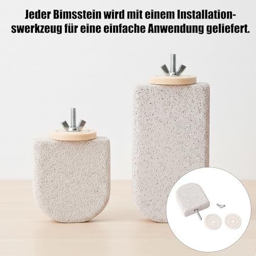 2 Stück Vogel Sitzstange aus Mineralstein, Wellensittich Spielzeug – Natürliche Knabberstange – EIS-am-Stiel Design als Vogelkäfig Zubehör