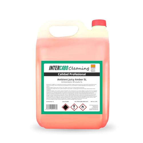 Ambientador Líquido Juicy Amber 5L • Aroma Cálido con Notas Ambarinas y Frutales • Larga Duración • Ideal para Recarga de Pulverizadores y Difusores • Perfuma Espacios Amplios con Elegancia