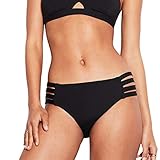 Seafolly Women's Standard Multi Strap Hipster Full Coverage Bikini Bottom Swimsuit, Active Black, 10 US