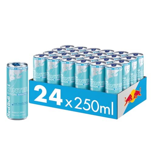 Red Bull Energy Drink Winter Edition 2024 Sugarfree - Iced Vanilla Berry - 24er Palette Dosen Getränke, EINWEG (24 x 250 ml)