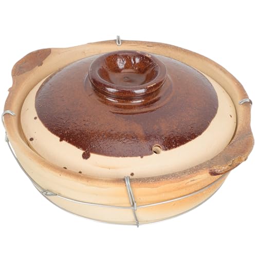 LABRIMP Olla de Barro para Cocinar de 0.5l con Asa y Tapa con Ventilación, Cazuela de Cerámica Adecuado para Guisar en Casa y Preparar Arroz o Sopa Varios estilos