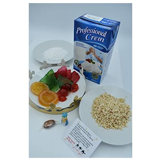 Pack Completo para Decorar tu Roscón de Reyes Compuesto por Nata Vegetal (No Baja), Fruta Escarchada, Almendras Laminadas o Daditos, Azúcar Perlada & Kit Sorpresa