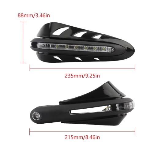 Protège-mains éclairés pour Kawasaki et moto enduro noir - Guidon de dirt bike
