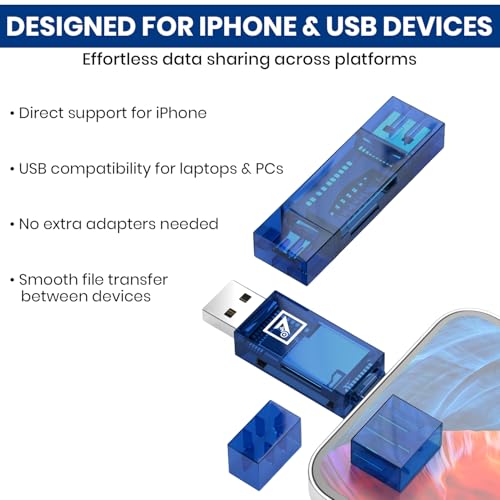 Image of ONE 7 4 in 1 SD & TF Card Reader for USB & iPhone | Supports TF, SD, SDHC, SDXC, MMC, RS-MMC, Micro SDXC | High-Speed Data Transfer Card Reader for Laptop, Tablet & Smartphone (ON CC-37)