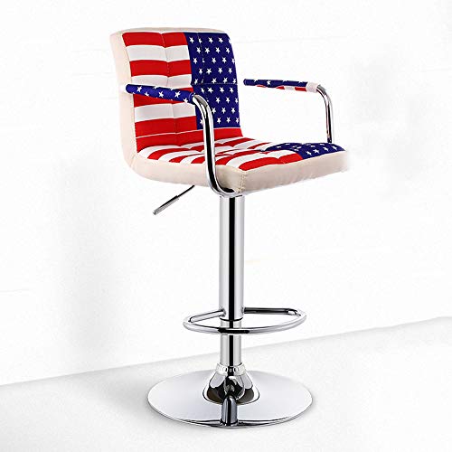 DEAR-JY Taburetes de Bar,Simplicidad de Moda Sillón de peluquería,Trabajo ergonómico Giratorio de 360 ° Taburetes Altos de Bar,Elevador Giratorio de Gas Ajustable/Reposapiés de Acero Cromado,A