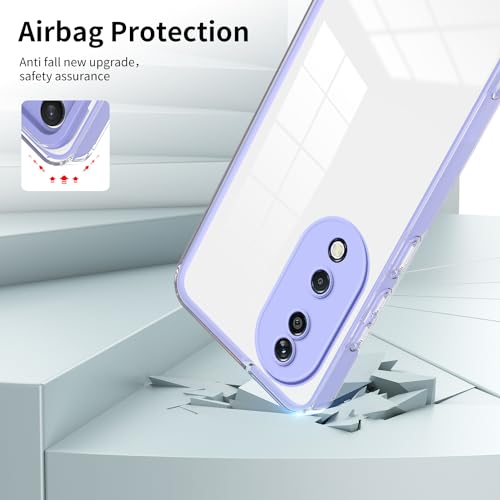 WOKEZ Genomskinligt lila telefonfodral för Honor X7b med stötfångare