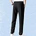 Sinzelimin Men's Dressy Casual Suit Pants Fashion Solid Color Thin Ice Silk Stretch Comfy Full Length Office Work Trouser Black XX-Large