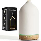 BOXING Essential Oil Diffuser, 3 in 1 Aromatherapy Diffusers for Home Large Room, 7 Colors of Night Light and Quiet for Bedroom, Fragrant Scent & Ceramic Gift Idea, Timer, Auto Shut-Off, 100ML, White